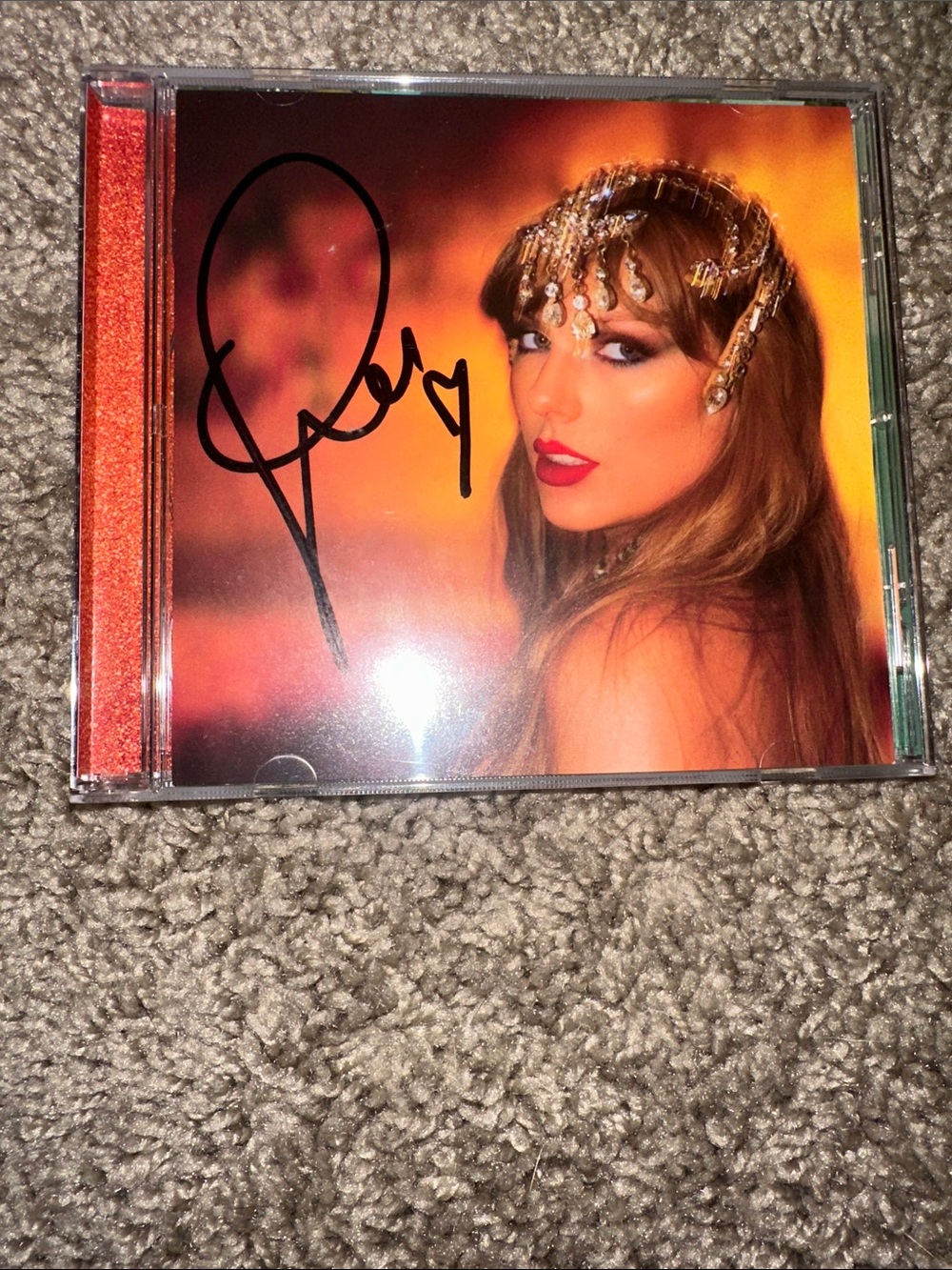 Taylor swift Autographed Pop CD with Warm Orange Artwork